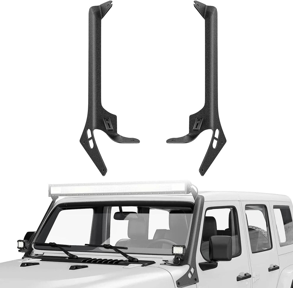 Mounting Accessory 52 Inch LightBar and Light Pods Windshield Frame A-Pillar Mounts for 2018 2019 2020 2021 2022 2023 2024 Jeep Wrangler JL/JLU Gladiator JT