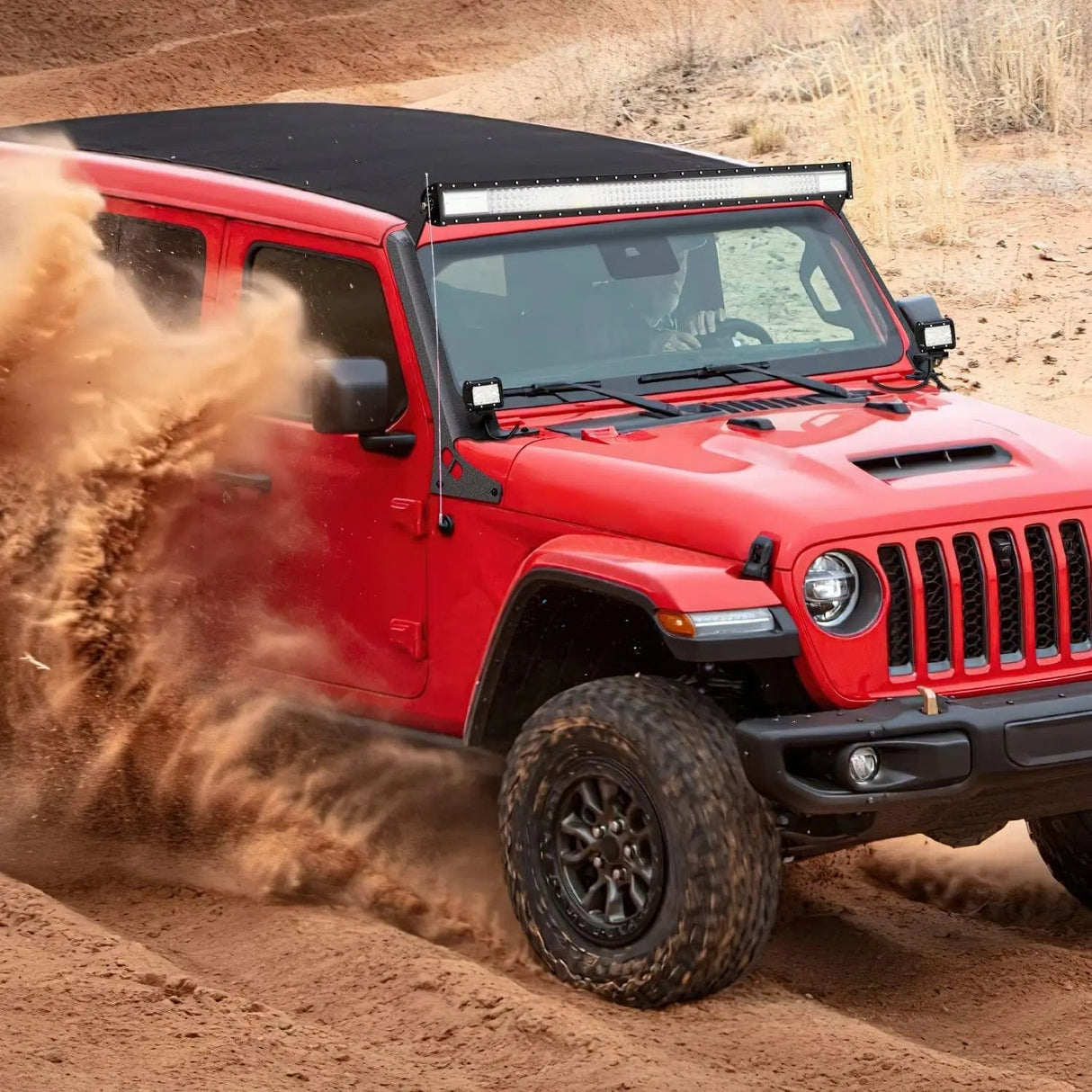 Mounting Accessory 52 Inch LightBar and Light Pods Windshield Frame A-Pillar Mounts for 2018 2019 2020 2021 2022 2023 2024 Jeep Wrangler JL/JLU Gladiator JT