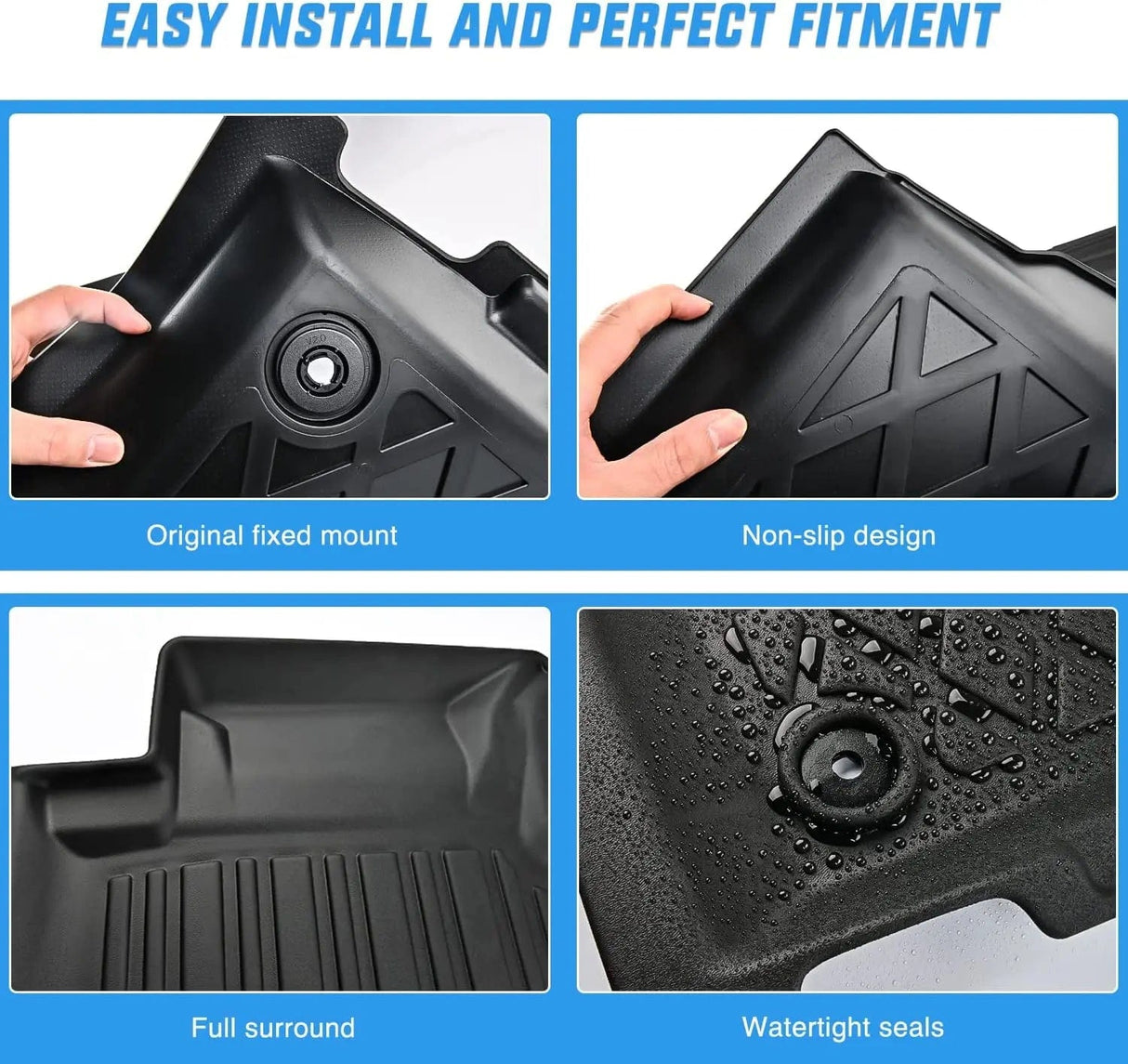 Floor Mat 2016 2017 2018 2019 2020 2021 2022 2023 Dodge Durango / Jeep Grand Cherokee TPE Floor Mats