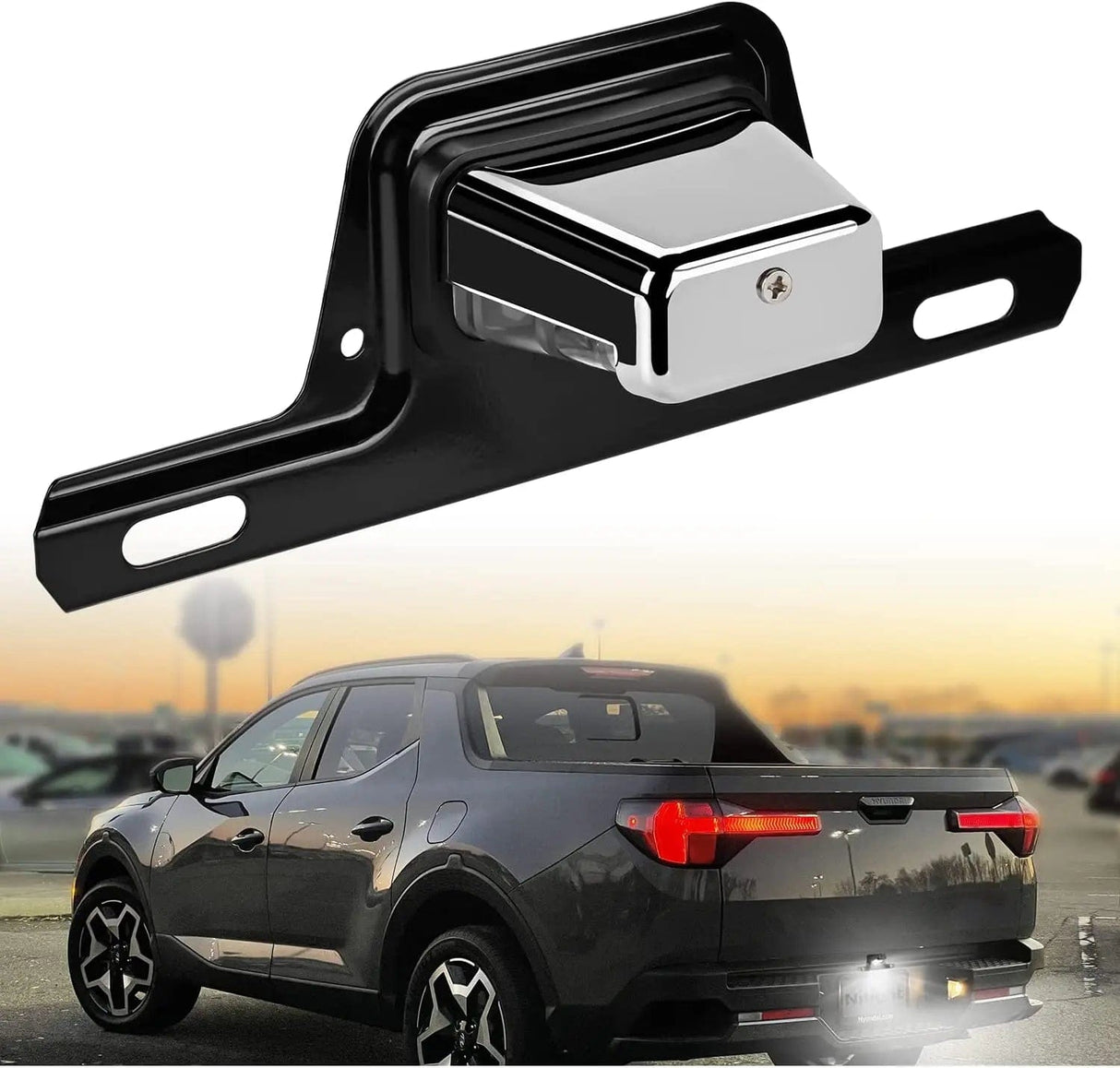 Trailer Light LED License Plate Light Chrome Housing