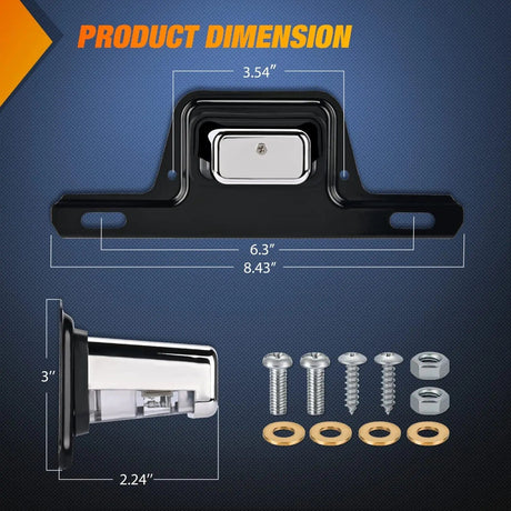 Trailer Light LED License Plate Light Chrome Housing