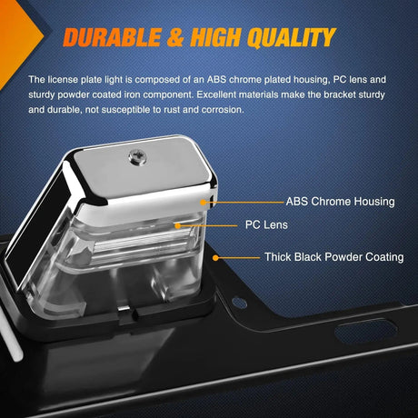 Trailer Light LED License Plate Light Chrome Housing