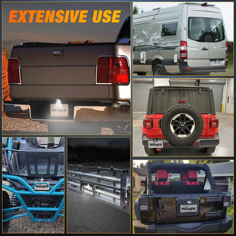 Trailer Light LED License Plate Light Chrome Housing