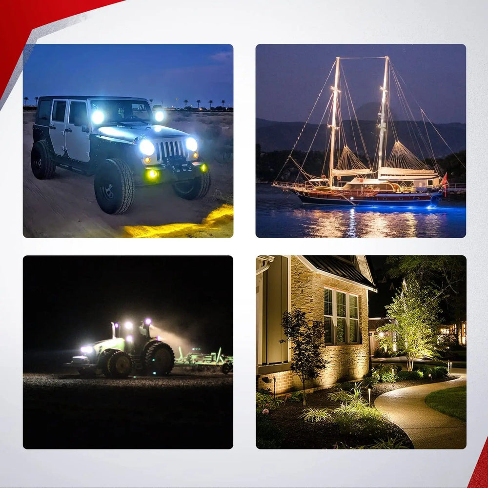 Wiring Harness Kit 2PCS 16AWG 10FT Wire Extension Kit 3 Leads For Amber White LED Light Bar/Led Pods/LED Work Light