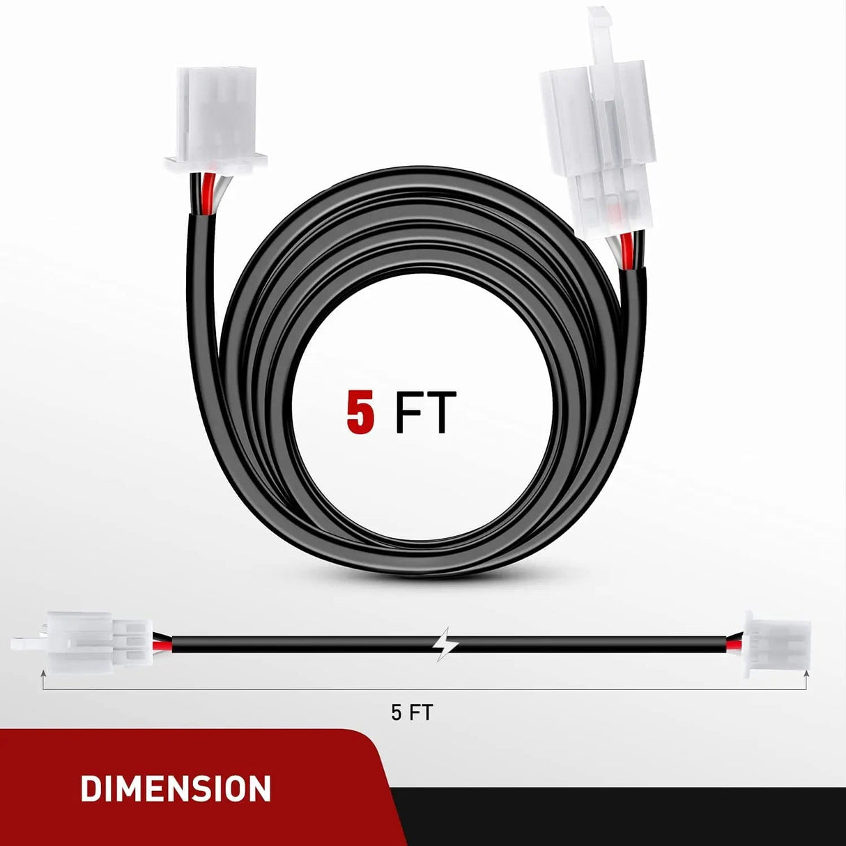 Wiring Harness Kit 2PCS 22AWG 5FT Wire Extension Kit For LED Light Bar/Led Pods/LED Work Light