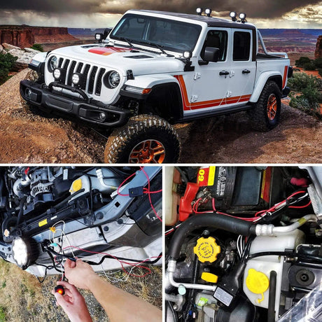 Wiring Harness Kit 2PCS 22AWG 5FT Wire Extension Kit For LED Light Bar/Led Pods/LED Work Light