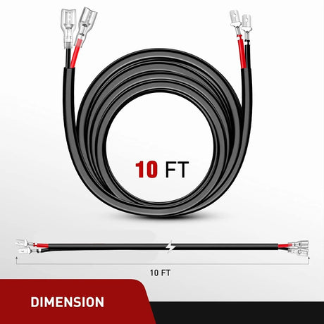 Accessories 14AWG 10FT Wire Extension Kit LED Light Bar/Led Pods/LED Work Light