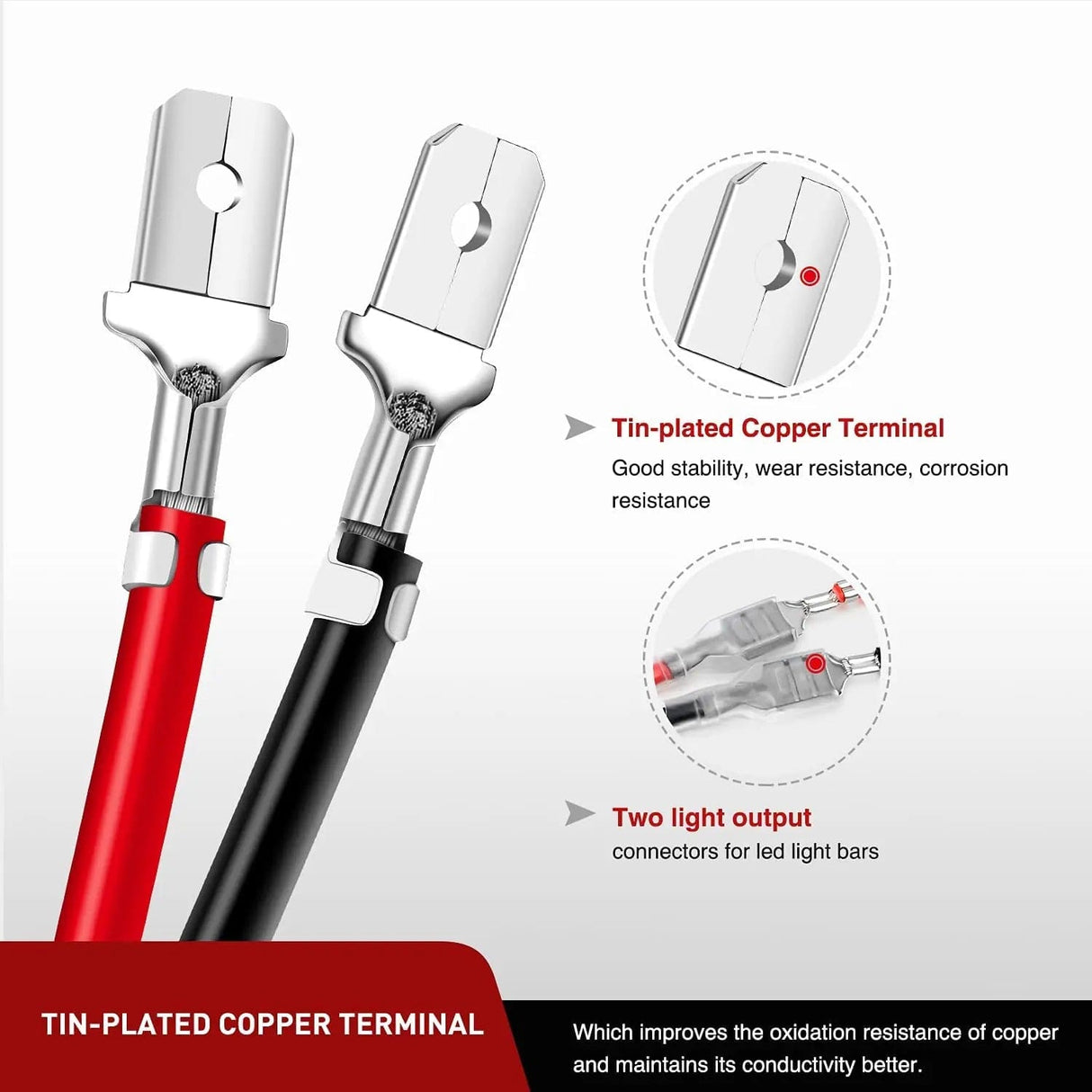 Accessories 14AWG 10FT Wire Extension Kit LED Light Bar/Led Pods/LED Work Light