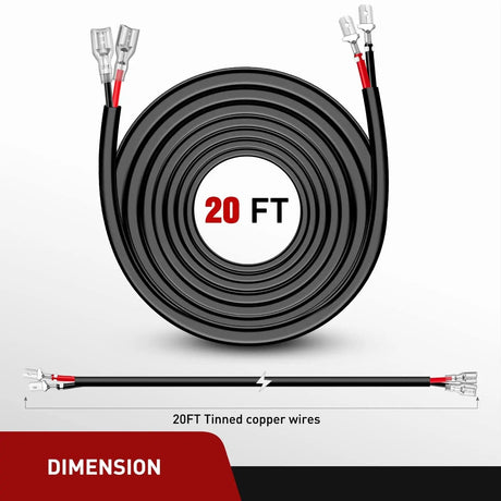 Accessories 2PCS 16AWG 20FT Wire Extension Kit For LED Light Bar/Led Pods/LED Work Light