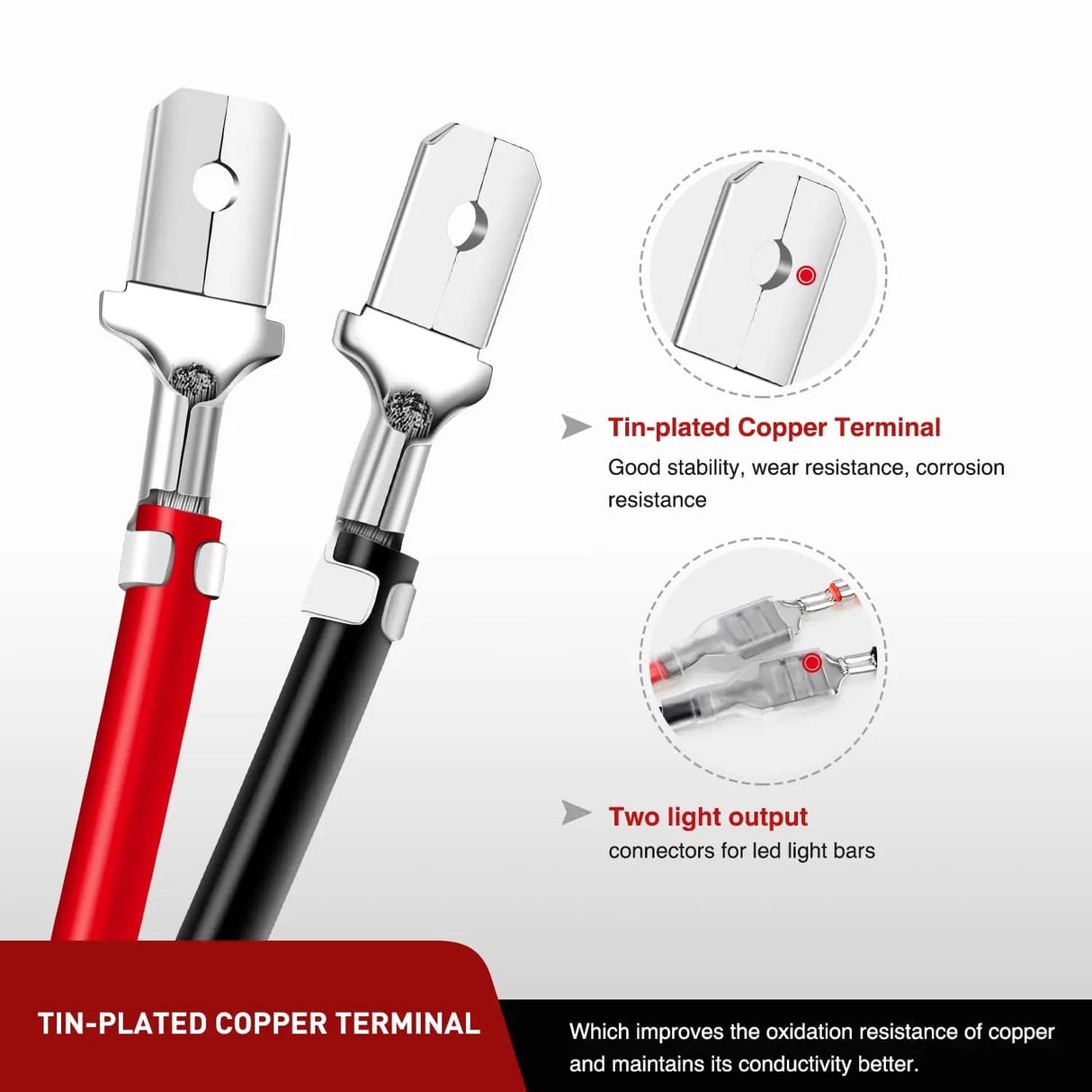 Wiring Harness Kit 2PCS 14AWG 10FT Wire Extension Kit LED Light Bar/Led Pods/LED Work Light