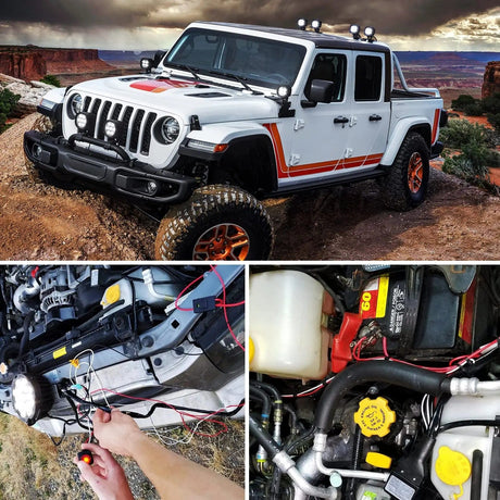 Wiring Harness Kit 22AWG 5FT Wire Extension Kit For LED Light Bar/Led Pods/LED Work Light