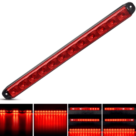 16 Inch 12 LEDs Red Trailer Light Bar Nilight