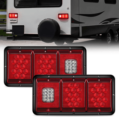 Rectangle Red LED Triple Tail Lights