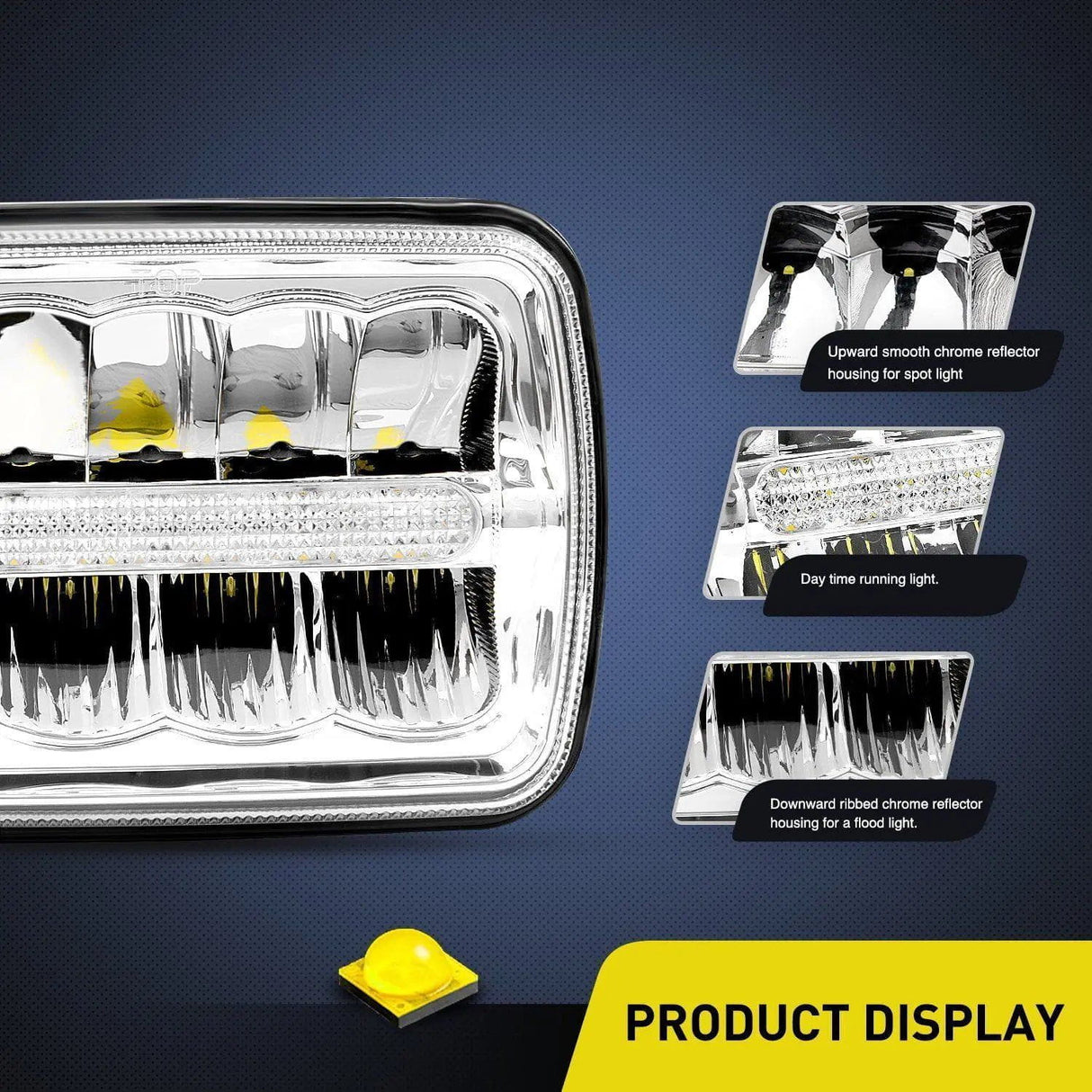 LED Headlight 7x6 5x7 45W Hi/Lo DRL LED Headlights Sealed Beam