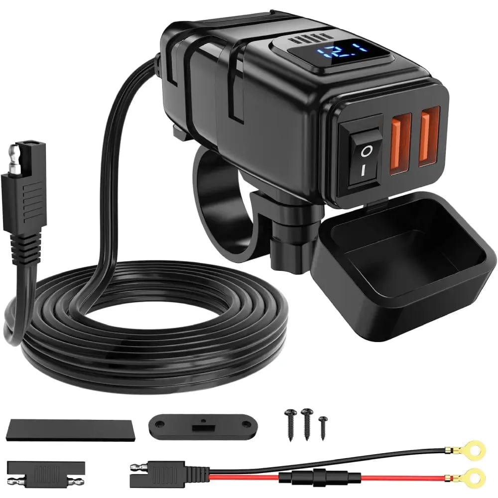 Accessories Motorcycle SAE to Dual USB Car Charger Adapter