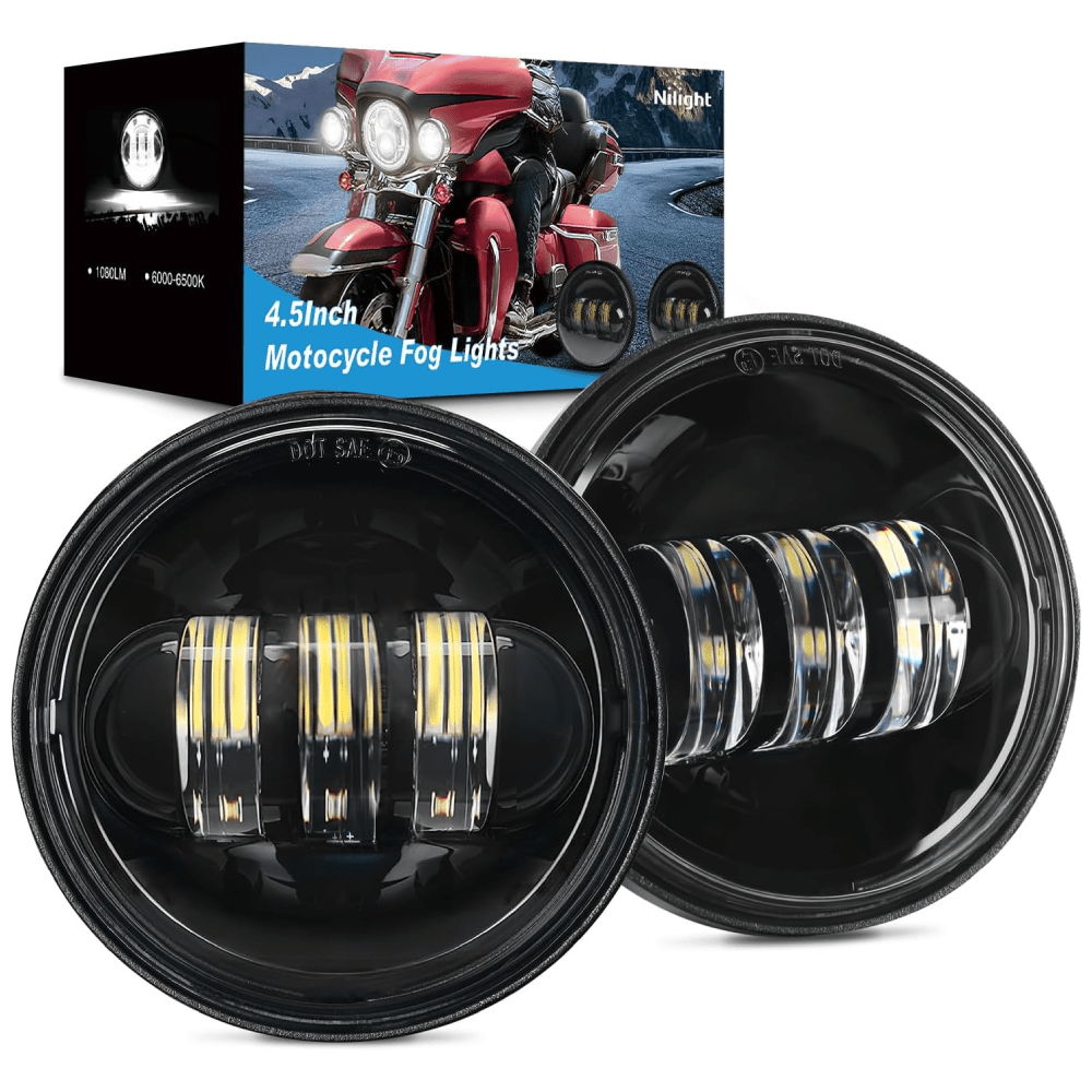 Motorcycle 4.5Inch Black LED Fog Lights 2Pcs Nilight