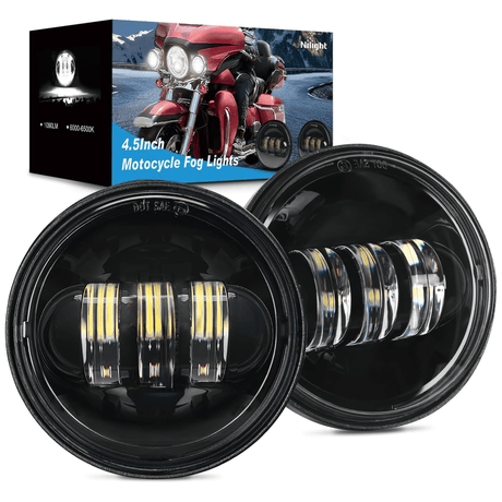 Motorcycle 4.5Inch Black LED Fog Lights 2Pcs Nilight