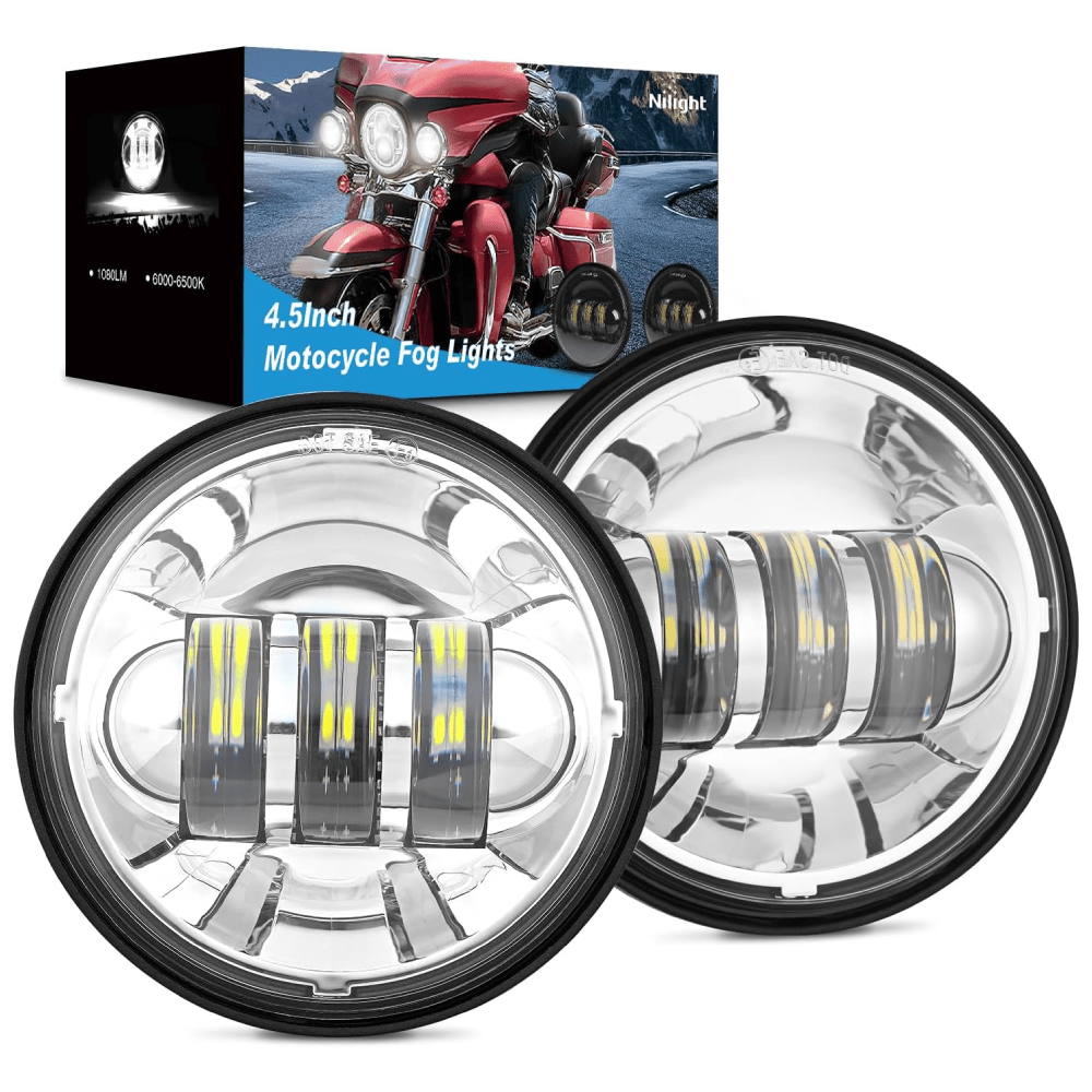 Motorcycle 4.5Inch Chrome LED Fog Lights 2Pcs Nilight