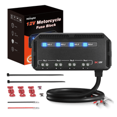 Motorcycle 12V Fuse Block Circuit Protection With LED Indicator