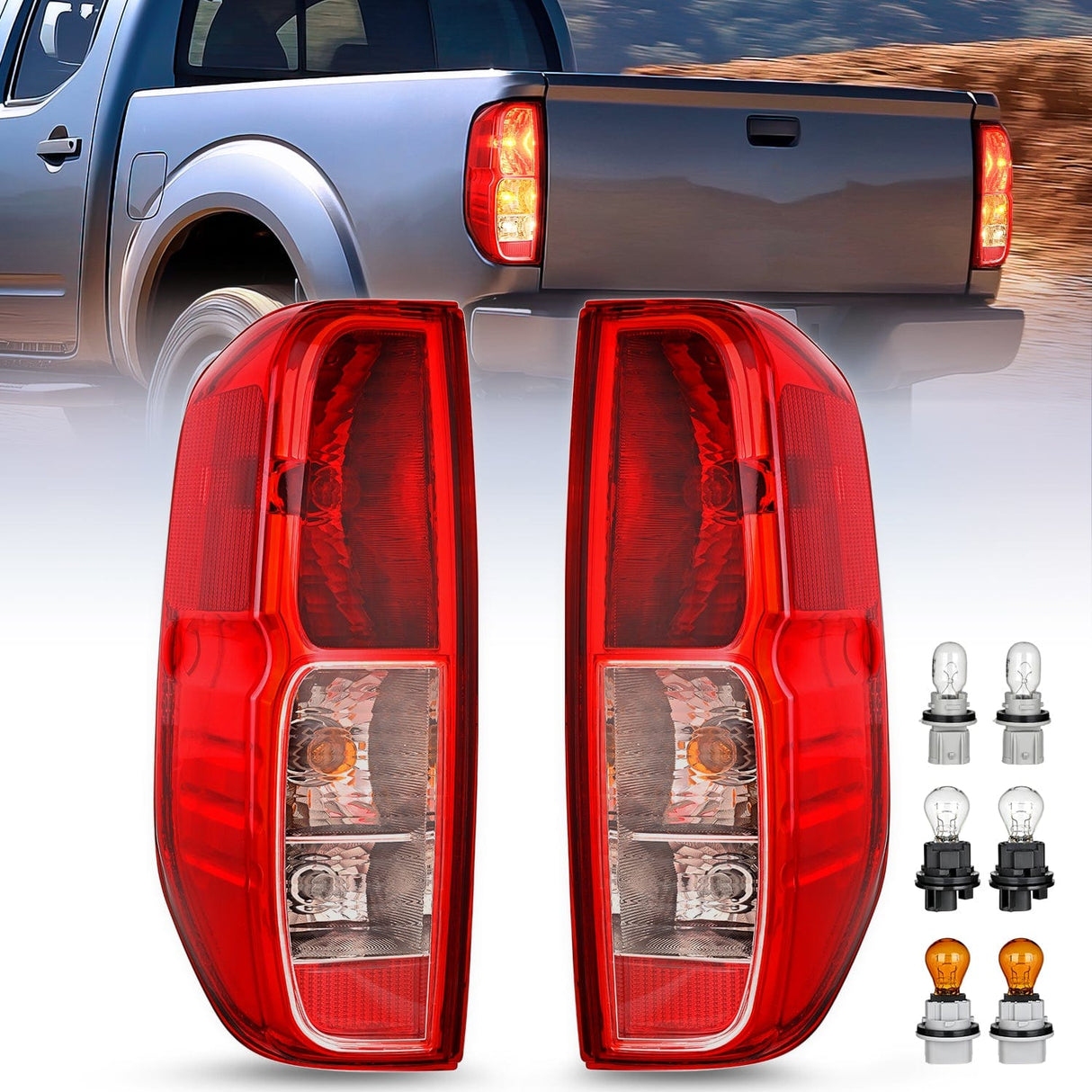 Taillight Assembly Taillight Assembly Compatible with 2005 2006 2007 2008 2009 2010 2011 2012 2013 2014 2015 2016 2017 2018 2019 2020 2021 Nissan Frontier and 2009-2012 Suzuki Equator Driver and Passenger Side