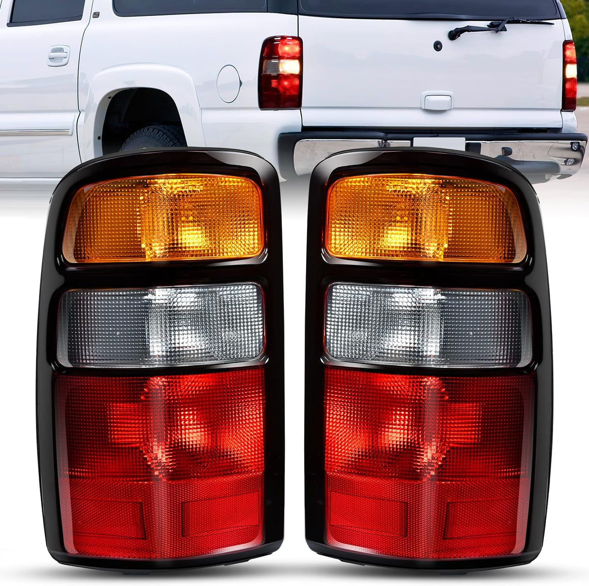 Taillight Assembly Taillight Assembly Compatible with 2000 2001 2002 2003 2004 2005 2006 Chevy Tahoe Suburban GMC Yukon Tail Light OE Style Rear Lamp Replacement Driver and Passenger Side