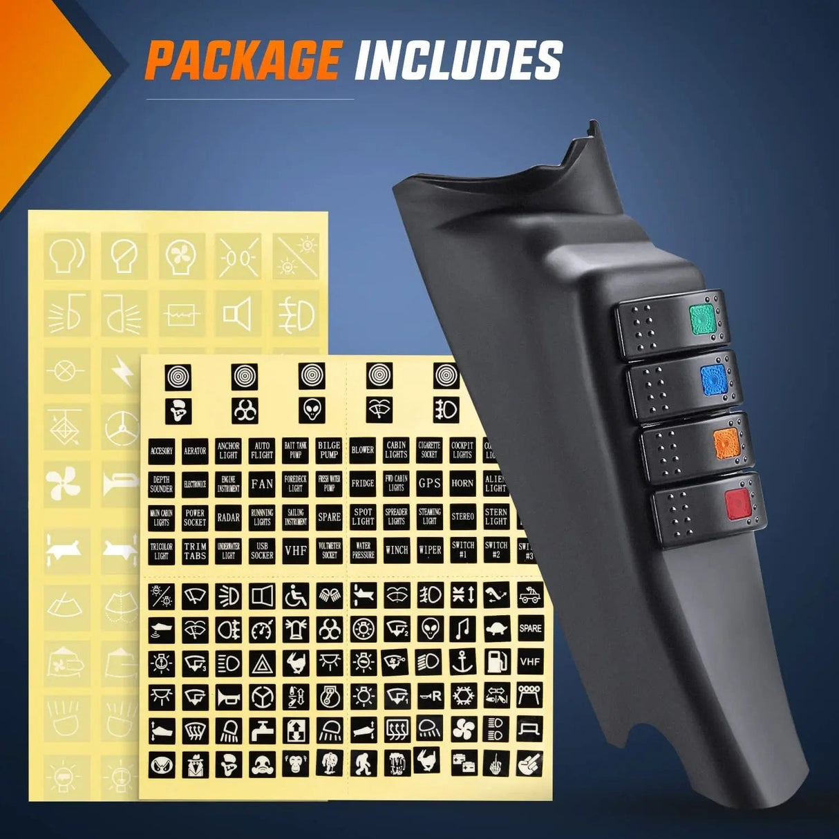 Rocker Switch A-Pillar 4 ON/OFF Rocker Switches for Jeep Wrangler JK 2011-2018