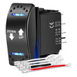 Rocker Switch 7Pin DPDT On/Off Momentary Down Up Rocker Switch Blue