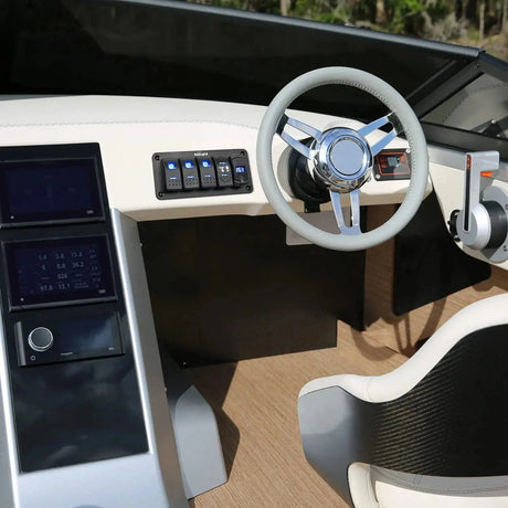 Rocker Switch 7Pin DPDT On/Off Momentary Down Up Rocker Switch Blue