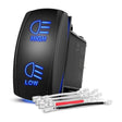 Rocker Switch 7Pin DPDT On/Off Momentary High Low Beam Headlights Rocker Switch Blue