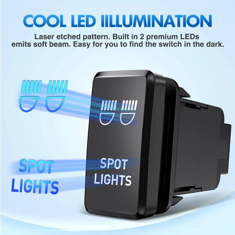 Rocker Switch Toyota Spot Lights Push Button ON/Off Tall Switch