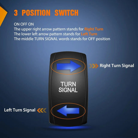 Vehicle Parts & Accessories 4Pin Laser On/Off Turn Signal Rocker Switch Blue
