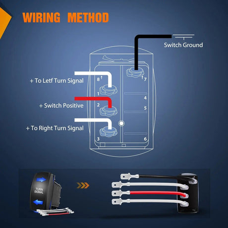Vehicle Parts & Accessories 4Pin Laser On/Off Turn Signal Rocker Switch Blue