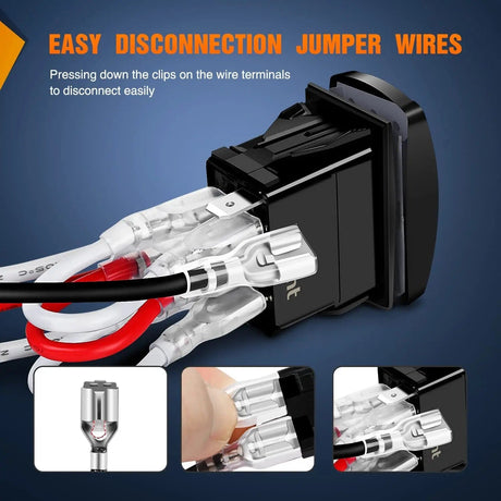 Vehicle Parts & Accessories 4Pin Laser On/Off Turn Signal Rocker Switch Blue