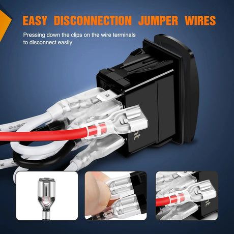 Rocker Switch 7Pin DPDT On/Off Winch Pump Rocker Switch Blue