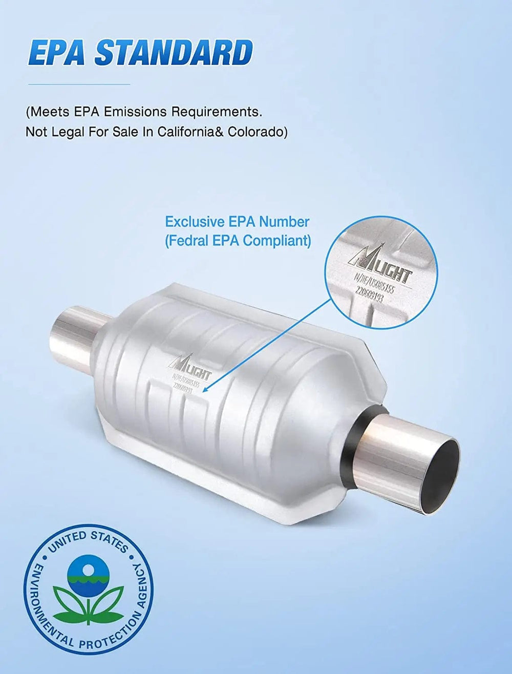 Catalytic Converter 2 Inch Inlet/Outlet Universal Catalytic Converter