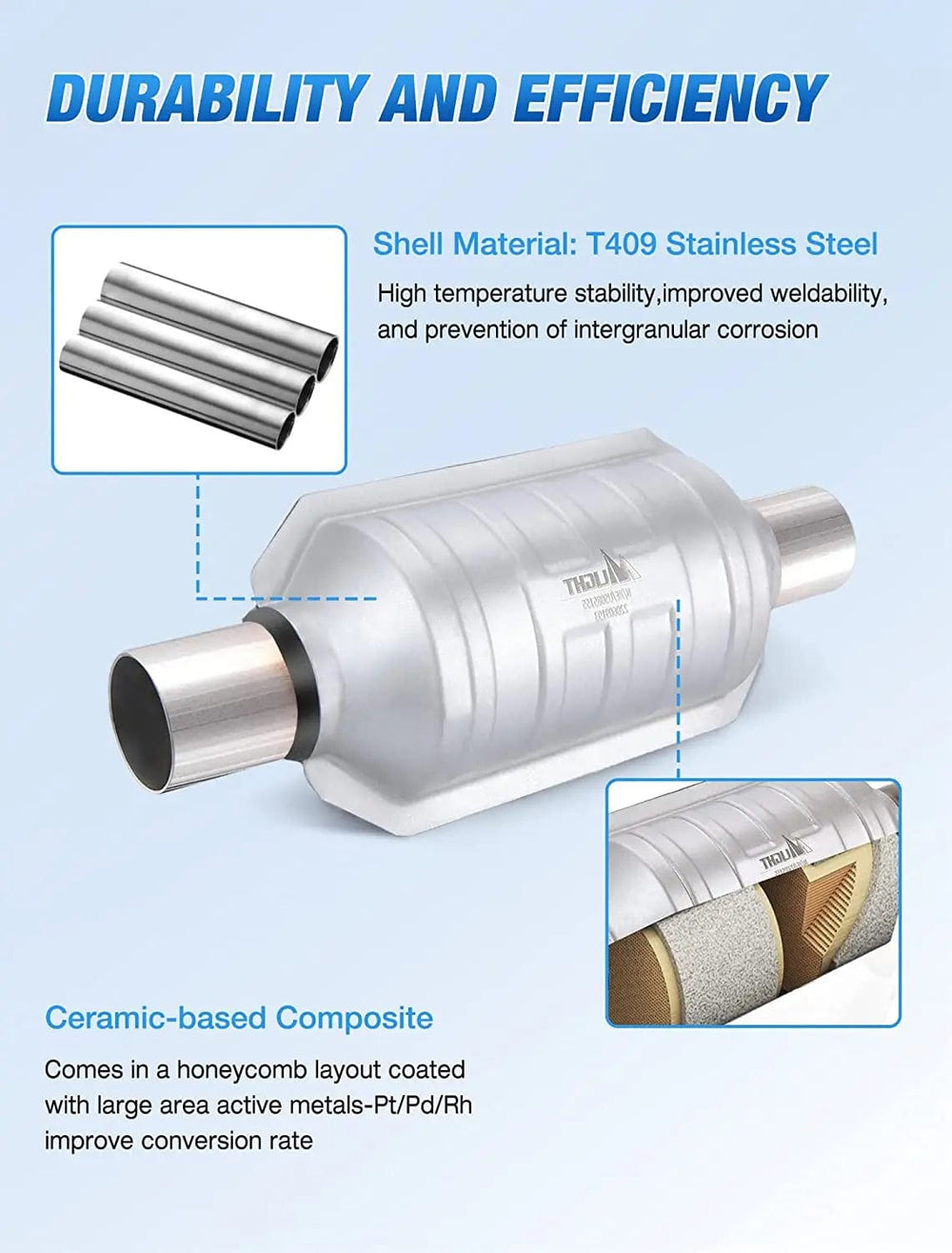 Catalytic Converter 2 Inch Inlet/Outlet Universal Catalytic Converter