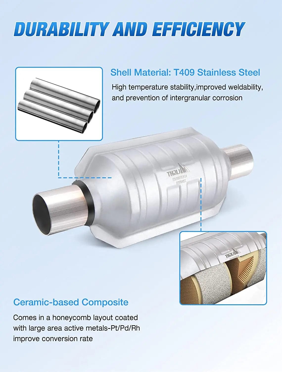 Catalytic Converter 2 Inch Inlet/Outlet Universal Catalytic Converter