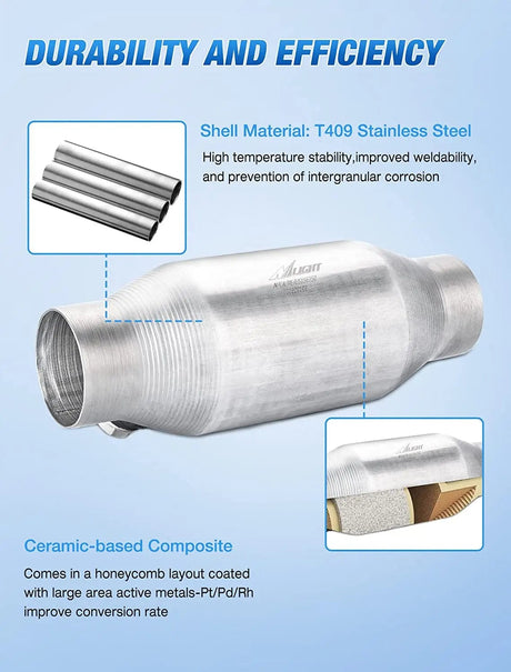 Catalytic Converter 2.5 Inch Inlet/Outlet Universal Catalytic Converter