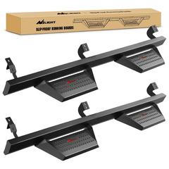 2005-2023 Toyota Tacoma Double Cab Running Boards 4 Inch Drop Side Steps Bolt-on Black Powder Coated
