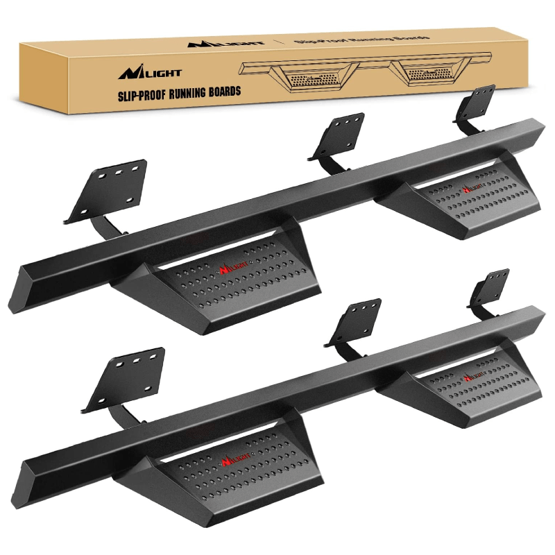 Running Board Nilight Running Boards for 2019-2022 Dodge Ram 1500 Crew Cab Exclude 2019-2023 Ram 1500 Classic 4 Inch Drop Side Steps Bolt-on Black Powder Coated, 2 Years Warranty