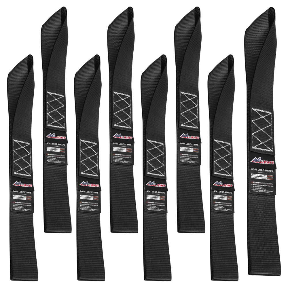 Motorcycle Tie Down Straps Max Break Strength 12000Lbs Black Nilight