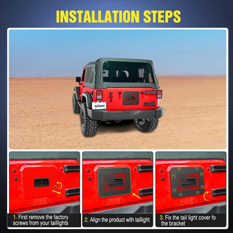 Spare Tire Carrier Delete Filler Plate For 2007 2008 2009 2010 2011 2012 2013 2014 2015 2016 2017 Wrangler JK & Unlimited