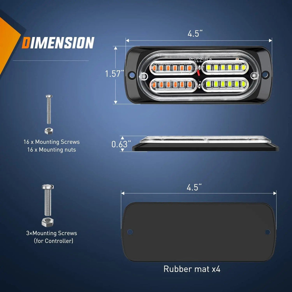 Surface Mount Strobe Lights Surface Mount Led Strobe Light Kit (4 Pcs)