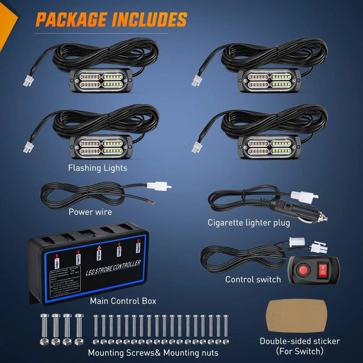 Surface Mount Strobe Lights Surface Mount Led Strobe Light Kit (4 Pcs)