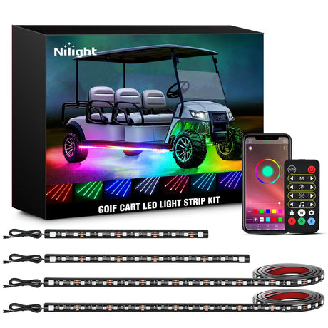Led light Strip 4Pcs Golf Cart Underglow Light Kit for EZGO Yamaha Club Car