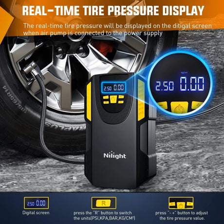 Accessories Tire Inflator Air Compressor Pump Auto-Shut Off