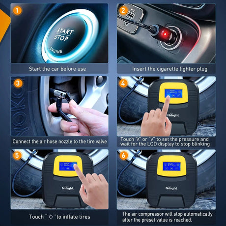 Accessories Tire Inflator Digital Touch Screen
