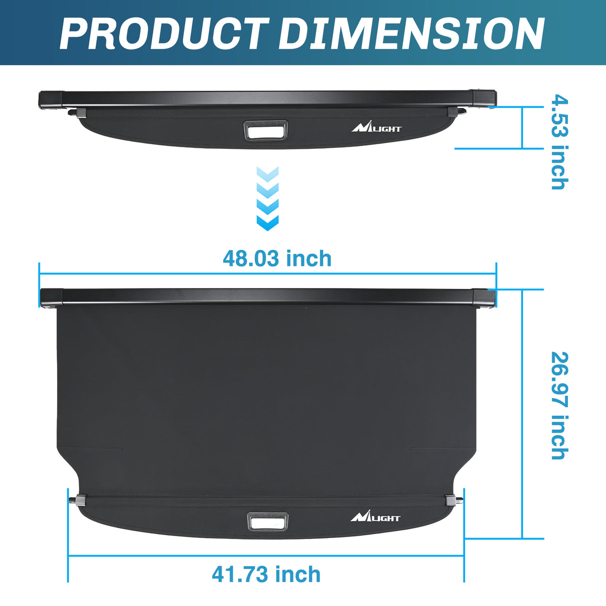 Nilight Trunk Cargo Cover for Toyota Venza 2021 2022 2023 2024, Retractable Security Shade Rear Cargo Cover, with Trunk Storage Net