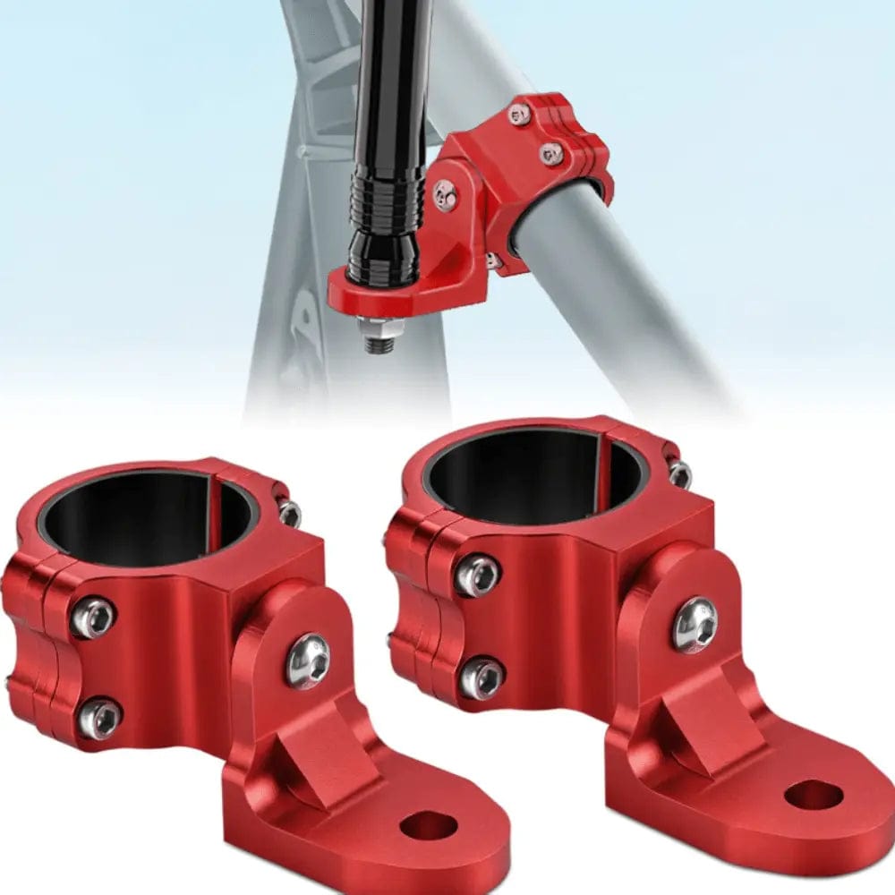 Accessories UTV Flag Antenna Mount Bracket 1.5in-1.75in | 1.75in-2in Round Roll Cage Red