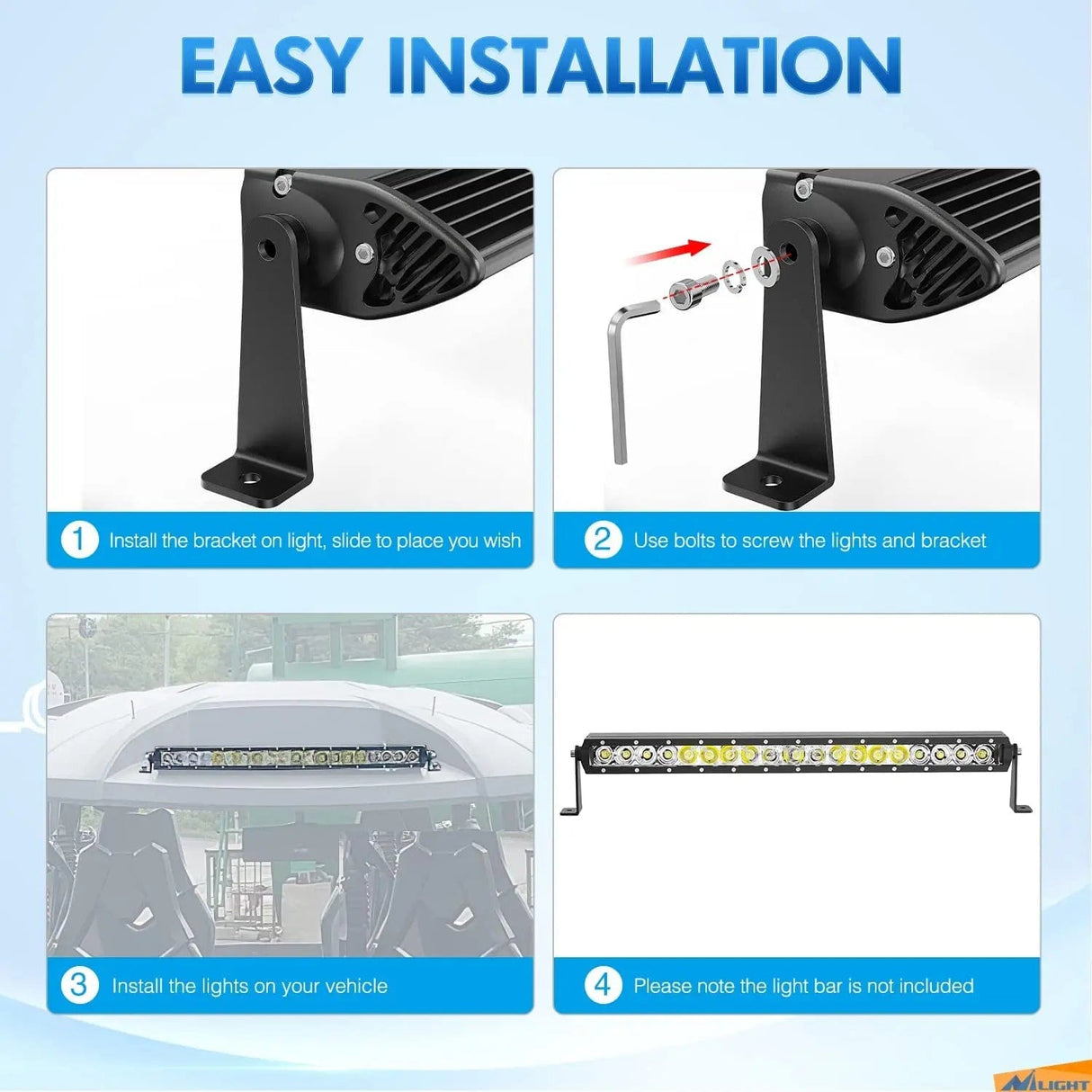 Mounting Accessory Universal Side-Mounted Adjustable Different Height Brackets (Pair)